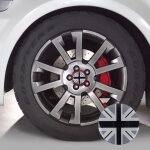 4 pcs drapeau national en m�tal voiture autocollant moyeu de roue chapeaux centre couvercle d�coration ...