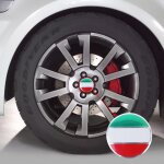 4 pcs italie drapeau en m�tal voiture autocollant de moyeu de roue cap couverture de centre couverture ...