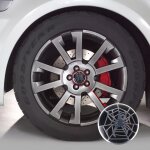 4 pcs moyeu de roue autocollant de voiture en m�tal araign�e chapeaux d�coration de couverture de centre ...