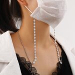 4 pcs retro love pearl multi - purpose anti - lost hanging mask lunettes cha�ne (argent)