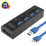 4 ports usb 3. 0 hub, super vitesse 5 gbps, plug and play, support 1 to (noir)