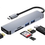 5 en 1 usb - c / type - c à 4k hdmi + sd / tf card slot + usb 2. 0 + usb 3. 0 hub de station d'accueil ... 5 en 1 usb - c / type - c à 4k hdmi + sd / tf card slot + usb 2. 0 + usb 3. 0 hub de station d'accueil ...