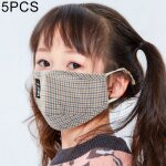 5 pcs pour 6 - 12 ans enfants treillis lavable filtre de protection rempla�able pm2. 5 masque anti - ...