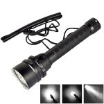 5 x cree xm - l2 lampe de plong�e � lumi�re blanche, 6800 lm, profondeur de plong�e: 150m (noir)