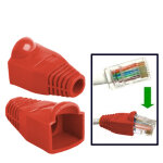 500 pcs c�ble r�seau couvre - bouchon pour rj45, rouge
