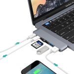 6 en 1 multi - fonction en alliage d aluminium 5gbps taux de transfert double adaptateur usb - c / type ...