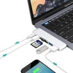 6 en 1 multi - fonction en alliage d aluminium 5gbps taux de transfert double adaptateur usb - c / type ...