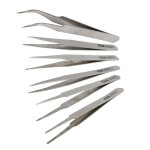 6 pcs acier inoxydable ts - 10 / 11 / 12 / 13 / 14 / 15 pinces droites et angulaires (gris)