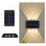6led nimh solaire applique extrieure tanche haut et bas projecteurs  deux ttes (lumire chaude)
