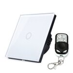 86mm 1 gang 1 way verre tremp panneau interrupteur mural smart home light touch interrupteur avec rf433 ...