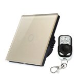 86mm 1 gang 1 way verre tremp panneau interrupteur mural smart home light touch interrupteur avec rf433 ...