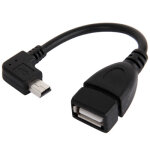 90 degrs mini usb mle vers usb 2, 0 adaptateur cble af avec fonction otg, longueur: 13cm (noir)
