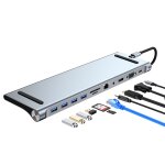 Ad - 059 11 en 1 usb - c / type - c à 4k hdmi + vga + sd / tf slot + sd / tf ethernet + 3. 5mm aux + ... Ad - 059 11 en 1 usb - c / type - c à 4k hdmi + vga + sd / tf slot + sd / tf ethernet + 3. 5mm aux + ...