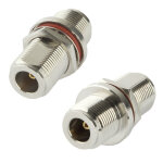 Adaptateur coaxial rf n femelle � n femelle (argent)