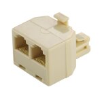 Adaptateur de connecteur d extension de câble d extension de téléphone de bureau de ports de rj11 double ... Adaptateur de connecteur d extension de câble d extension de téléphone de bureau de ports de rj11 double ...