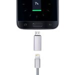 Adaptateur de coque mtallique 8 broches femelle vers micro usb mle, pour samsung / huawei / xiaomi ...