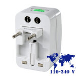 Adaptateur courant universel pour les voyages + protection parasurtenseur