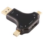 Adaptateur d63a displayport + mini dp + ucb - c / type - c m�le vers hdmi femelle 3 en 1