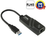 Adaptateur ethernet usb 3. 0 10 / 100 / 1000mbps pour ordinateurs portables, plug and play (noir)