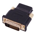 Adaptateur homme hdmi 19pin femelle vers dvi 24 + 1 pin (plaqu� or) (noir)