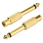Adaptateur de jack pour casque d écoute 6. 35mm plaqué or à rca Adaptateur de jack pour casque d écoute 6. 35mm plaqué or à rca