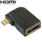Adaptateur micro femelle m�le hdmi vers hdmi 19 broches avec angle de 90 degr�s (noir)