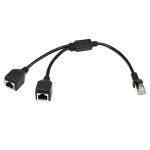 Adaptateur rpartiteur de prise rj45 rseau lan ethernet rseau 1  2 prises, longueur de cble: 25 cm ...