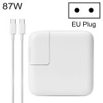 Adaptateur secteur 87w chargeur portable avec cble de charge de 1, 8 m type - c, fiche ue, pour macbook, ...