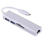Adaptateur / hub usb - c vers gigabit ethernet rj45 / 2 x usb 3. 0 / lecteur de carte sd et micro sd ...