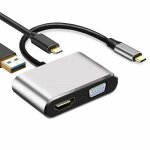 Adaptateur usb c vers hdmi vga 4k adaptateur 4 - en - 1 type c hub vers hdmi vga adaptateur multiport ...