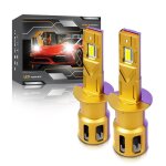 Ampoules led pour phares de voiture h1, 35 w, 3 000 lm, 6 500 k, étanches ip68 (dorées), lot de 2 Ampoules led pour phares de voiture h1, 35 w, 3 000 lm, 6 500 k, étanches ip68 (dorées), lot de 2