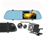 Anytek t22 cam�ra de voiture 5 pouces ips �cran tactile double lentille fhd 1080p voiture dvr cam�ra
