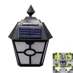 Applique murale led rtro hexagonale solaire rtro - claire avec capteur de lumire de paysage (noir) ...