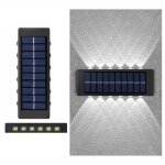 Applique murale solaire au lithium 12led ext�rieure �tanche haut et bas projecteurs � deux t�tes (lumi�re ...