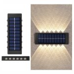 Applique murale solaire au lithium 12led ext�rieure �tanche haut et bas projecteurs � deux t�tes (lumi�re ...