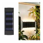 Applique solaire 2led nimh ext�rieure �tanche haut et bas projecteurs � deux t�tes (lumi�re chaude)