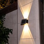 Applique solaire 4led extérieure étanche haut et bas projecteurs à deux têtes (lumière chaude) Applique solaire 4led extérieure étanche haut et bas projecteurs à deux têtes (lumière chaude)