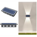 Applique solaire 8led ext�rieure �tanche haut et bas projecteurs � deux t�tes (lumi�re blanche)