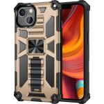 Armure antichoc tpu + pc cas de protection magn�tique avec support pour iphone 13 pro (gold)