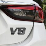 Autocollant d�coratif, corps en m�tal, forme voiture v8 connect, taille: s (noir)
