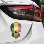 Autocollant d�coratif universel en forme de t�te de mort, drapeau mali