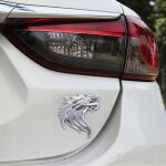 Autocollant sans voiture en forme de tête de loup brillant en métal (argent) Autocollant sans voiture en forme de tête de loup brillant en métal (argent)