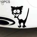 Autocollant de style de voiture de mod�le de 10 pcs cat r�fl�chissant vinyle autocollant dr�le de voiture ...