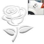Autocollant de voiture motif 3d rose, taille: 10, 5 cm x 8 cm (environ) (argent)
