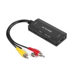 Av au convertisseur hdmi 3 adaptateur rca cvbs, supporte pal ntsc 1080p