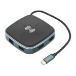 Ay95 9 en 1 type - c / usb - c hub extended dock concentrateur de charge rapide sans fil (noir)