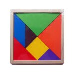 Bb jouet fine jigsaw puzzle en bois grande taille tangram, taille: 16 * 16cm