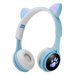 B30 chat chat oreilles chat oreilles de chat color� casque bluetooth pliable lumineux avec fente de carte ...