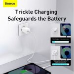 Baseus travel charger super si 1c quick charger pd 30w eu white (ccsup - j02)