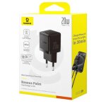 Baseus travel charger palm series type - c, pd 3. 0, qc 3. 0, 20w, black eu (p10111602113 - 00)